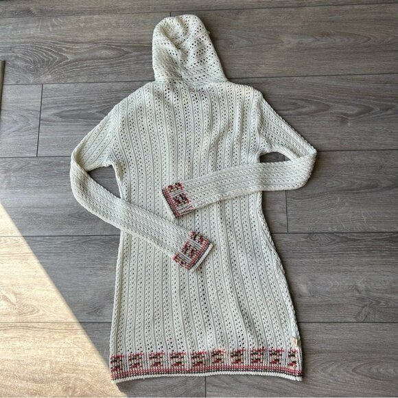 Tejiestilo Sueter’s Tribal Boho Hooded  Long Length Crochet Cardigan - Picture 13 of 16